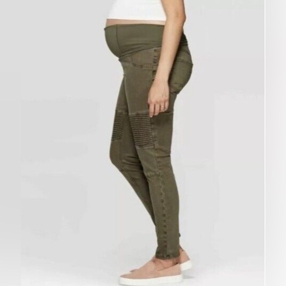 NWT Ingrid & Isabel Maternity Crossover Panel Utility Pant Jeggings Size 12‎ - Picture 2 of 8